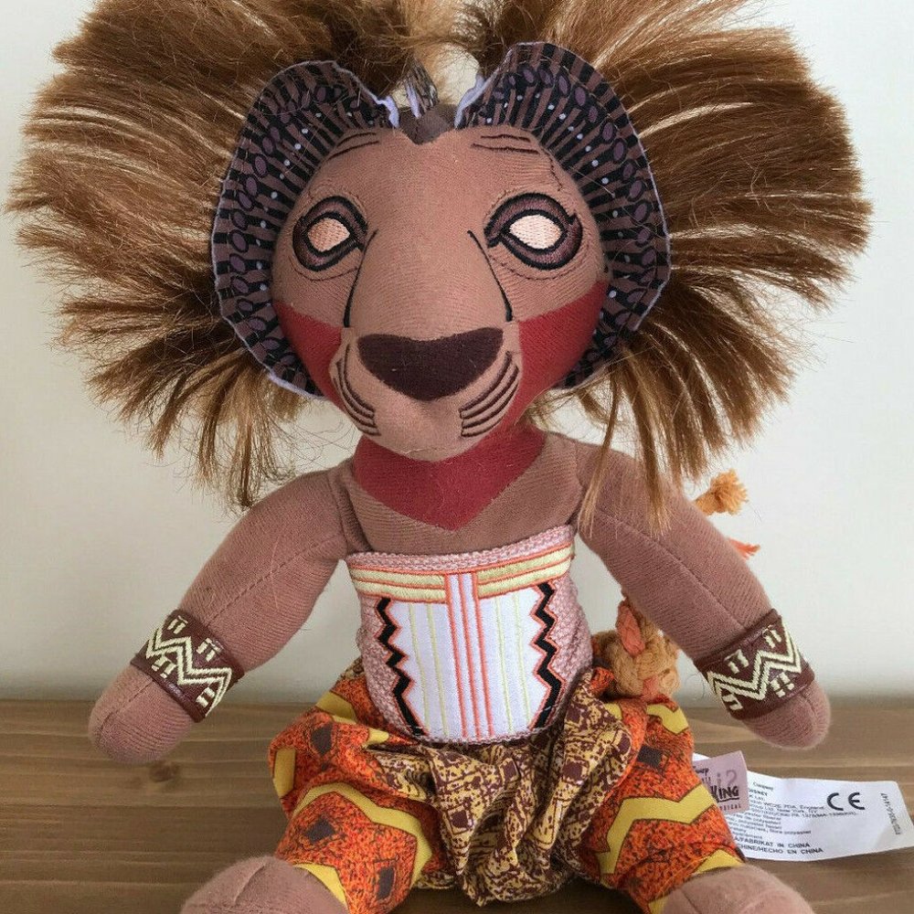Walt Disney Lion King Simba (Broadway Musical) Stuffed Toy Plush Animal 10"